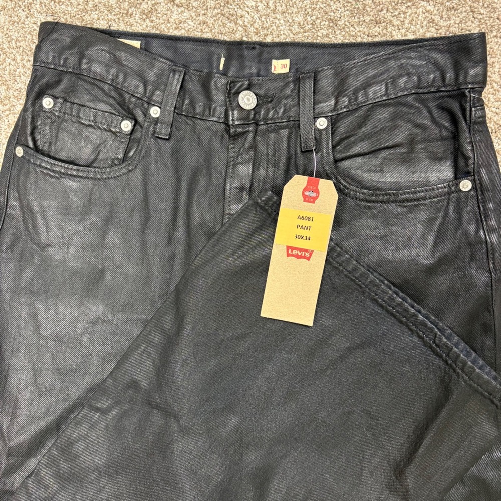 NEW Levi's Premium Ribcage Wide-Leg Women's Jeans 30x34 Coated Denim High Rise